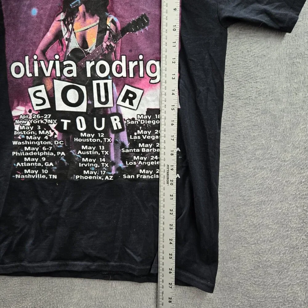 Olivia‎ Rodrigo Women Shirt S Black Sour Concert Tour Band Tee